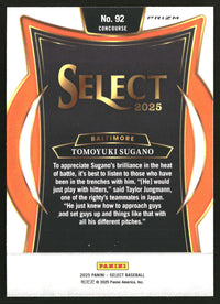 Tomoyuki Sugano 2025 Panini Select #92 Orange Flash Prizms