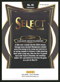 Colson Montgomery 2025 Panini Select #40 Orange Flash Prizms