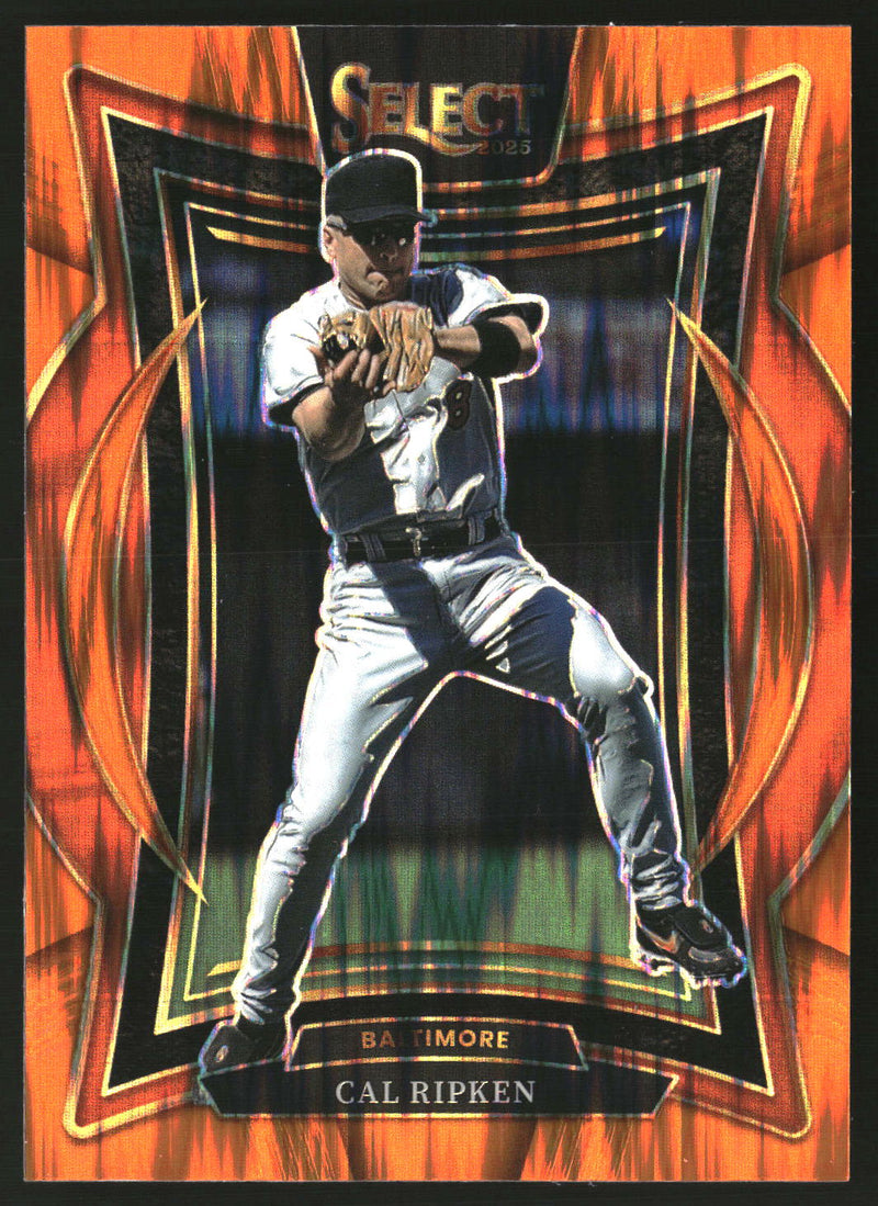Cal Ripken 2025 Panini Select #50 Orange Flash Prizms