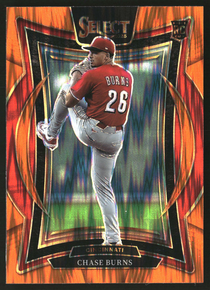 Chase Burns 2025 Panini Select #94 Orange Flash Prizms