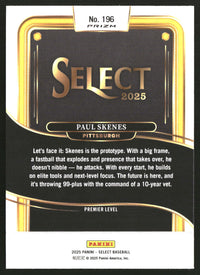Paul Skenes 2025 Panini Select #196 Orange Flash Prizms