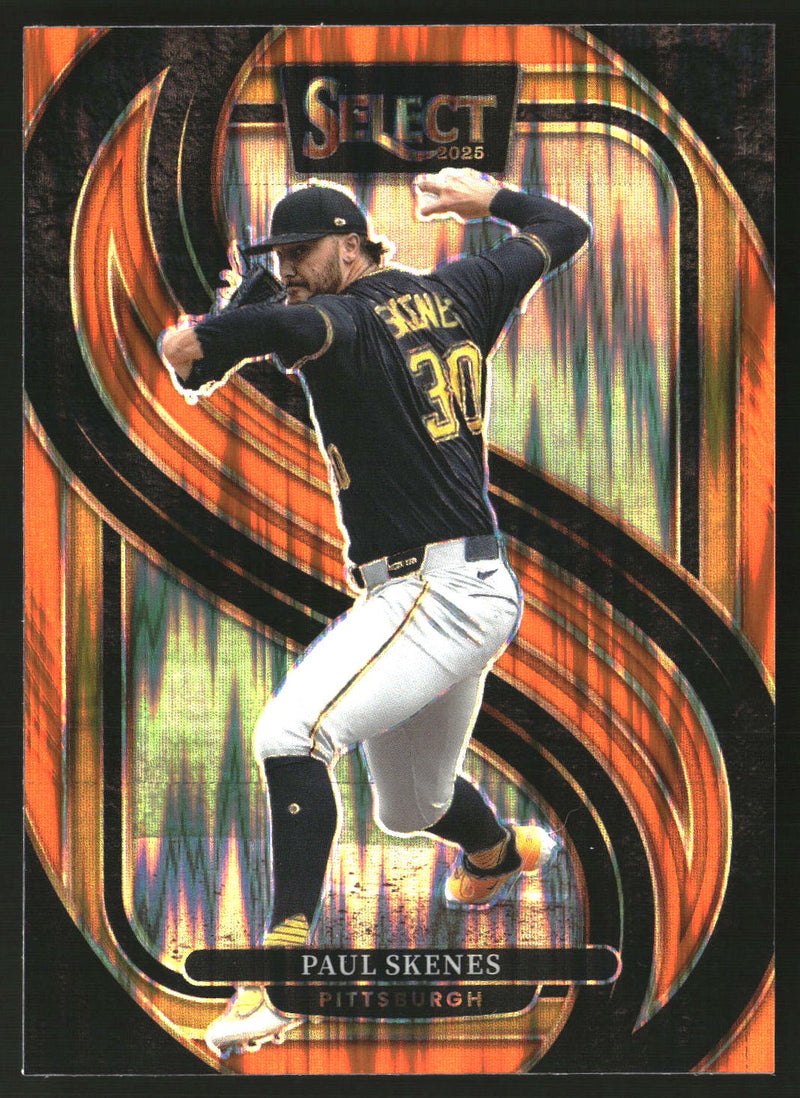 Paul Skenes 2025 Panini Select #196 Orange Flash Prizms