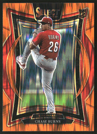 Chase Burns 2025 Panini Select #94 Orange Flash Prizms