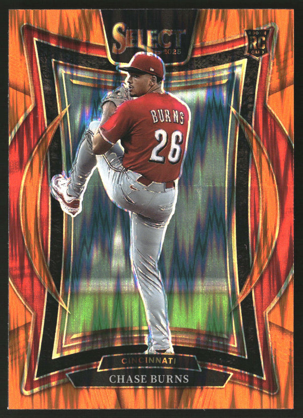 Chase Burns 2025 Panini Select #94 Orange Flash Prizms