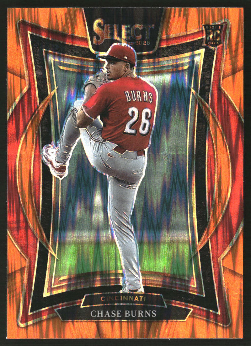 Chase Burns 2025 Panini Select #94 Orange Flash Prizms