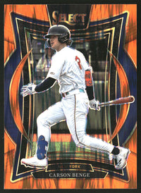 Carson Benge 2025 Panini Select #93 Orange Flash Prizms