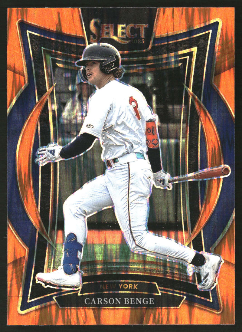 Carson Benge 2025 Panini Select #93 Orange Flash Prizms