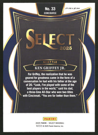 Ken Griffey Jr. 2025 Panini Select #33 Orange Flash Prizms