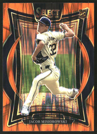 Jacob Misiorowski 2025 Panini Select #79 Orange Flash Prizms