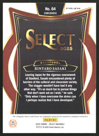 Rintaro Sasaki 2025 Panini Select #64 Orange Flash Prizms