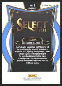 Agustin Ramirez 2025 Panini Select #5 Orange Flash Prizms