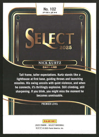Nick Kurtz 2025 Panini Select #102 Orange Flash Prizms