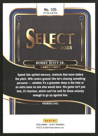 Bobby Witt Jr. 2025 Panini Select #105 Orange Flash Prizms