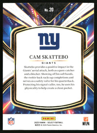 Cam Skattebo 2025 Panini Select #20 Select Future