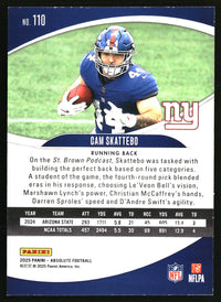 Cam Skattebo 2025 Panini Absolute #110 Retail RC