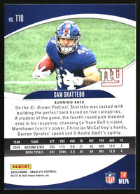 Cam Skattebo 2025 Panini Absolute #110 Retail RC