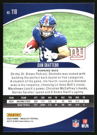 Cam Skattebo 2025 Panini Absolute #110 Retail RC