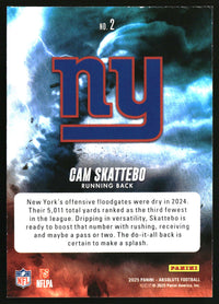 Cam Skattebo 2025 Panini Absolute #2 By Storm