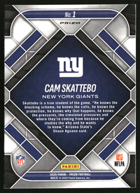 Cam Skattebo 2025 Panini Prizm #1 Emergent Green Wave