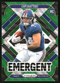 Cam Skattebo 2025 Panini Prizm #1 Emergent Green Wave