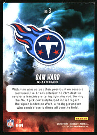 Cam Ward 2025 Panini Absolute #3 By Storm