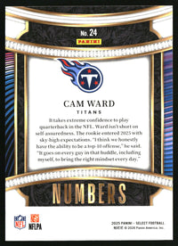 Cam Ward 2025 Panini Select #24 Select Numbers