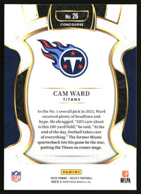 Cam Ward 2025 Panini Select #26 RC