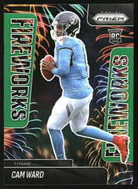 Cam Ward 2025 Panini Prizm #1 Fireworks Green