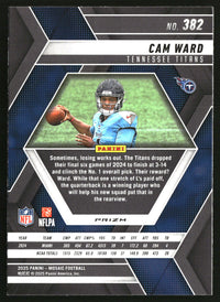 Cam Ward 2025 Panini Mosaic #382 Mosaic Camo Pink RC