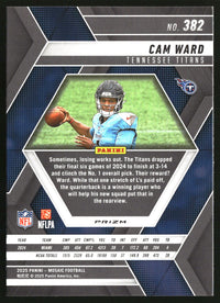 Cam Ward 2025 Panini Mosaic #382 Mosaic Green RC
