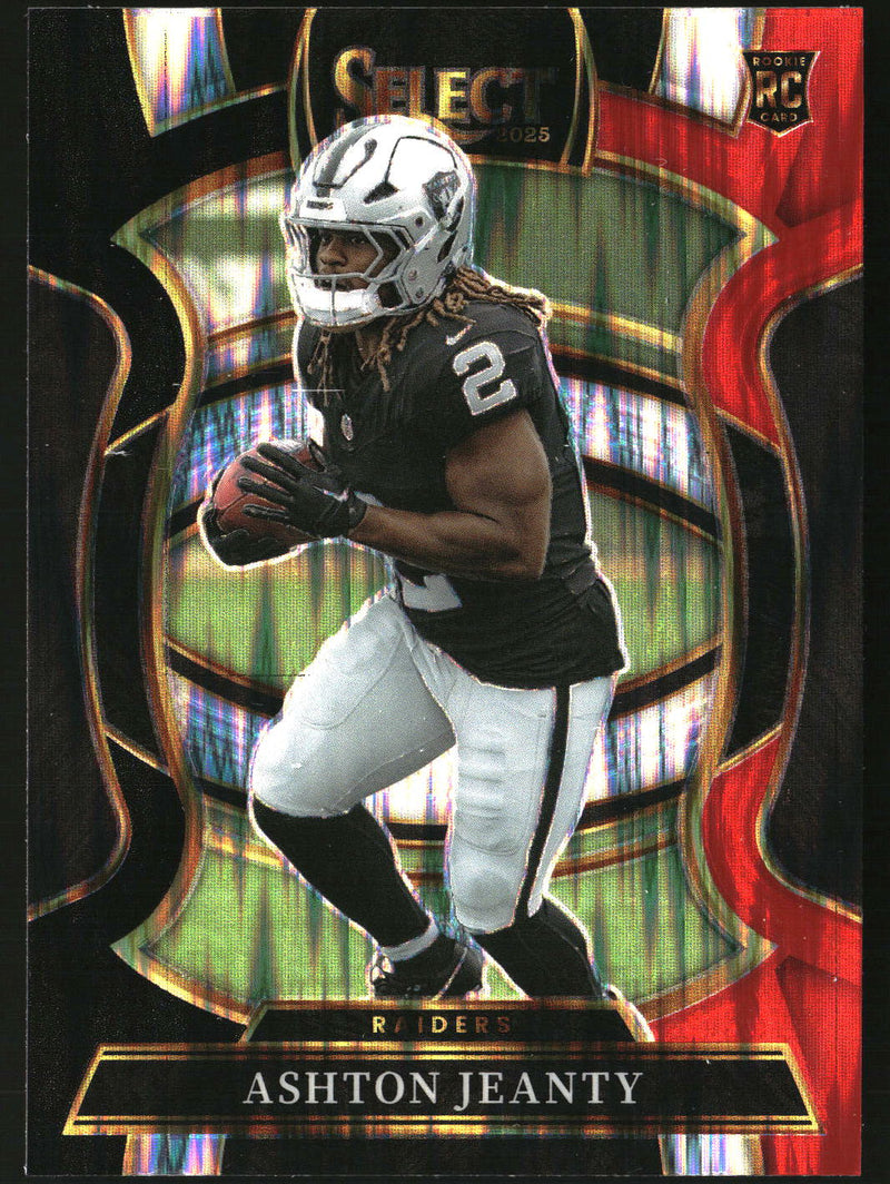 Ashton Jeanty 2025 Panini Select #4 Black and Red Prizm Shock RC