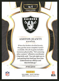 Ashton Jeanty 2025 Panini Select #4 Silver Prizm RC