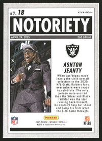 Ashton Jeanty 2025 Panini Mosaic #18 Notoriety Mosaic Green