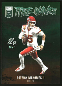 Patrick Mahomes II 2025 Donruss Elite #1 Title Waves Green