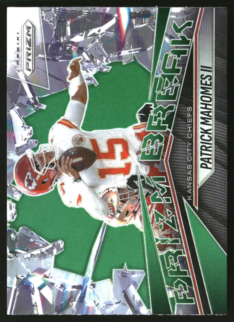Patrick Mahomes II 2025 Panini Prizm #8 Prizm Break Green
