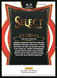 Brady House 2025 Panini Select #53 Red and Green Ice Prizms
