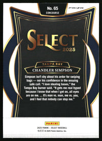 Chandler Simpson 2025 Panini Select #65 Red and Green Ice Prizms