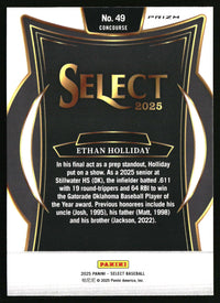 Ethan Holliday 2025 Panini Select #49 Red and Green Ice Prizms