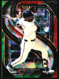Jackson Chourio 2025 Panini Select #130 Red and Green Ice Prizms