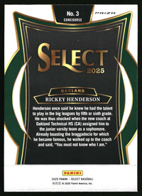 Rickey Henderson 2025 Panini Select #3 Red and Green Ice Prizms