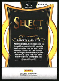 Roberto Clemente 2025 Panini Select #10 Red and Green Ice Prizms