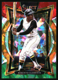 Roberto Clemente 2025 Panini Select #10 Red and Green Ice Prizms