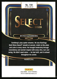 Ryne Sandberg 2025 Panini Select #194 Red and Green Ice Prizms