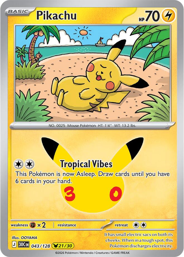 Pikachu (043/128) [Mega Evolution: 30th Celebration]