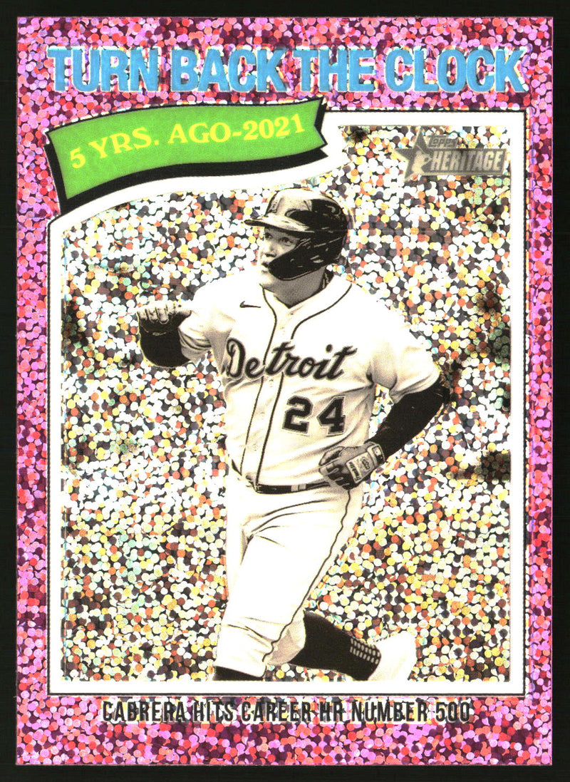Miguel Cabrera 2026 Topps Heritage #333 Chrome Pink Sparkle Refractors