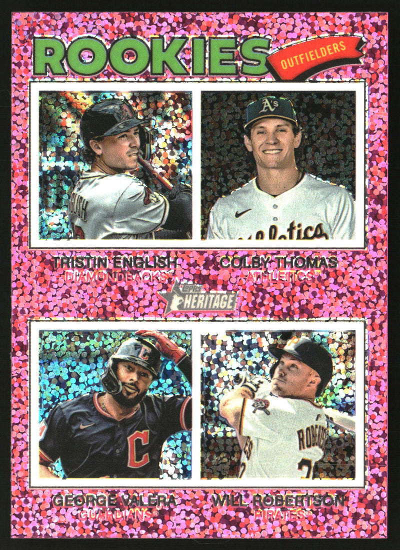 2026 Rookie Outfielders 2026 Topps Heritage #379 Chrome Pink Sparkle Refractors