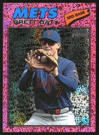 Brett Baty 2026 Topps Heritage #19 Chrome Pink Sparkle Refractors