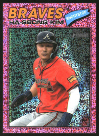 Ha-Seong Kim 2026 Topps Heritage #125 Chrome Pink Sparkle Refractors