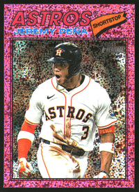 Jeremy Peña 2026 Topps Heritage #283 Chrome Pink Sparkle Refractors