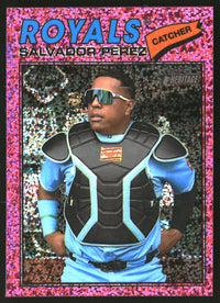 Salvador Perez 2026 Topps Heritage #320 Chrome Pink Sparkle Refractors